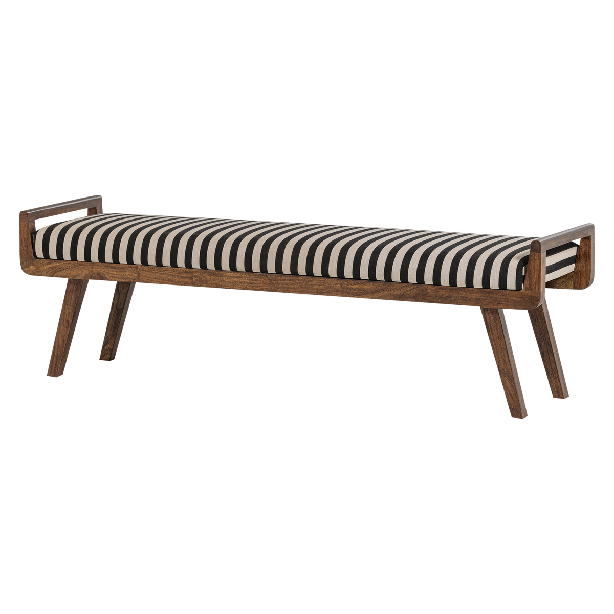 VALO BANK HOLZ BRAUN MIT STREIFEN SCHWARZ/WEISS