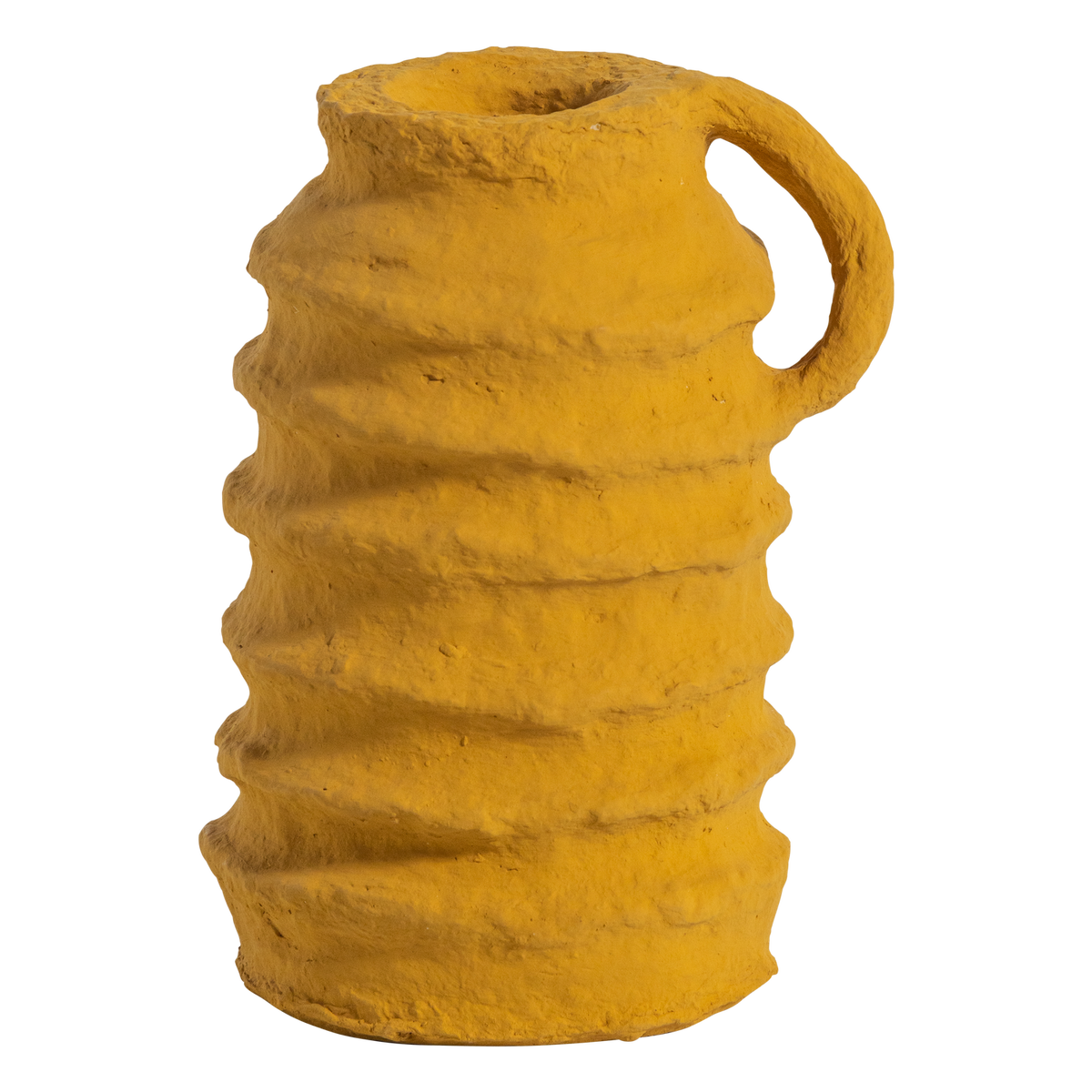 TURE DEKO VASE PAPPMACHE HONIGGELB