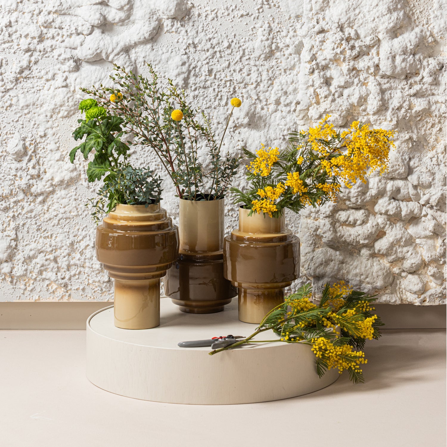 ORBA VASE 32X22 CM METALL HOCHGLANZ SAND