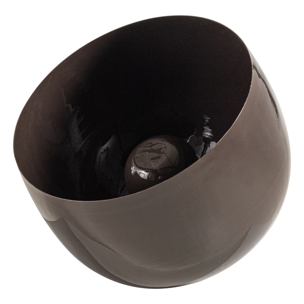 MERO TISCHLAMPE 34XO35 CM METALL HOCHGLANZ DUNKELBRAUN