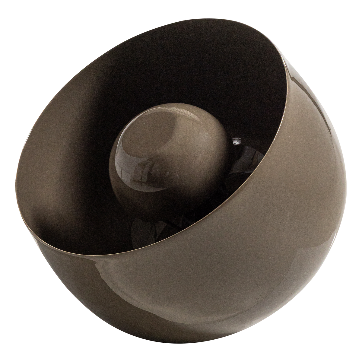 MERO TISCHLAMPE 25XO26 CM METALL HOCHGLANZ MOKKABRAUN