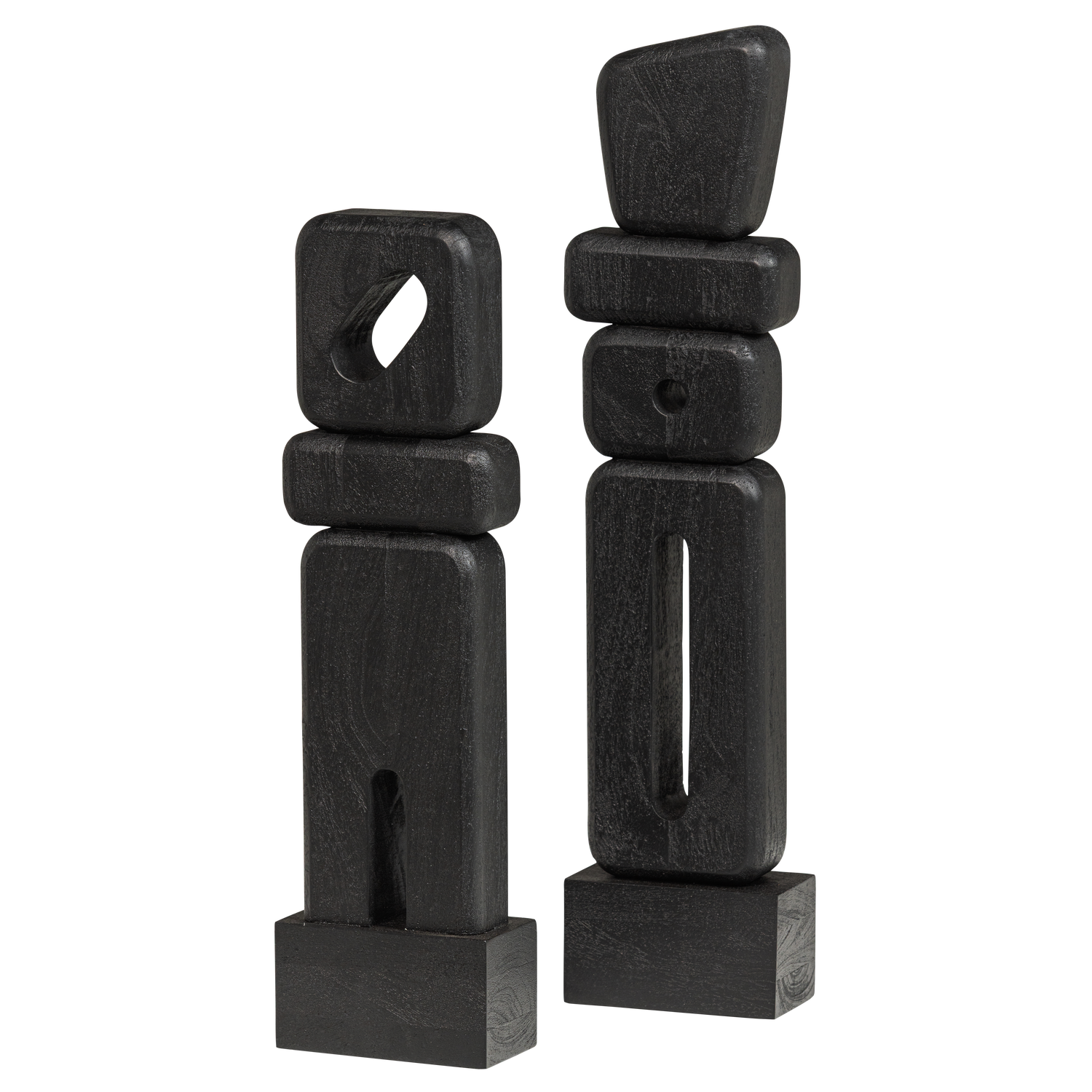 ELON SKULPTUR ORNAMENTS HOLZ BRAUN - 2ER SET