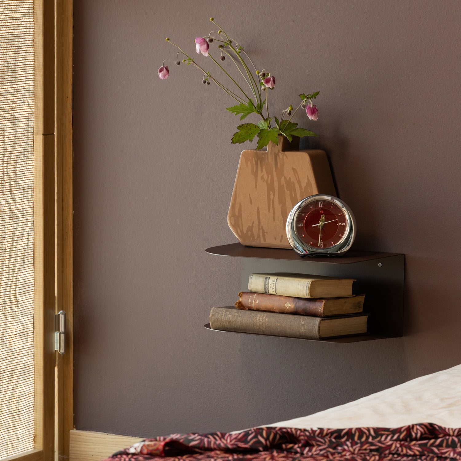 OVIA NACHTTISCH LINKS/RECHTS METALL LILA/BRAUN - SET DE 2