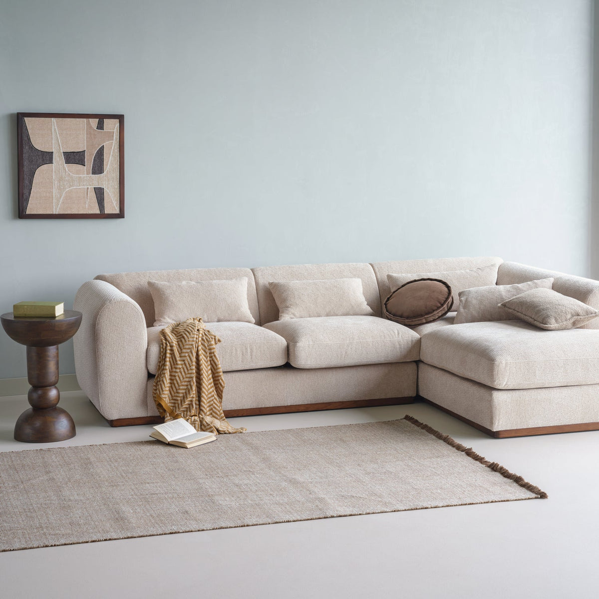 WEAVLY TEPPICH 170X240 CM WOLLE BRAUN/NATUR