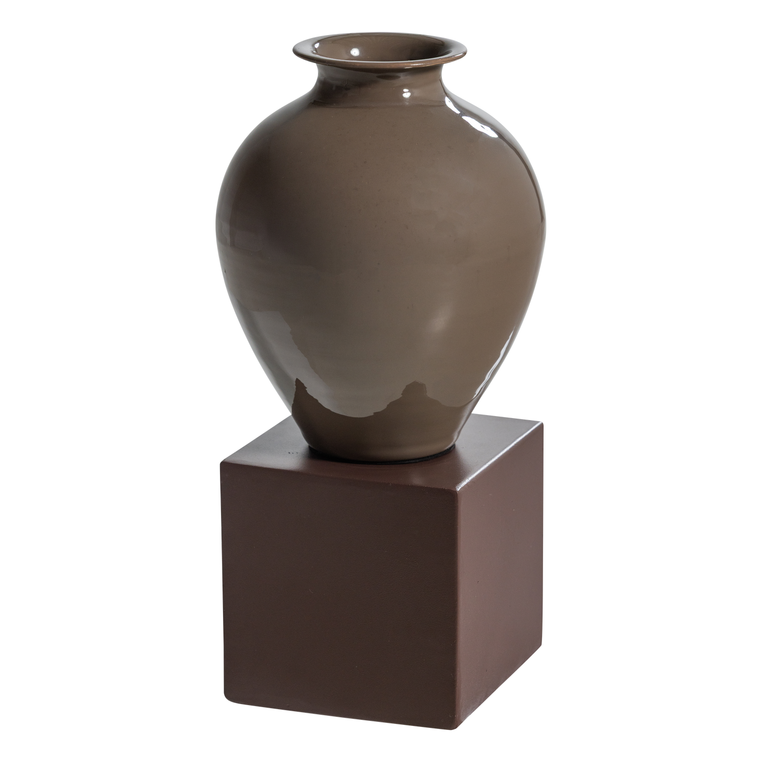 NUMO WANDDECO SET VASE/KUBUS 39X19 CM METALL BRAUN