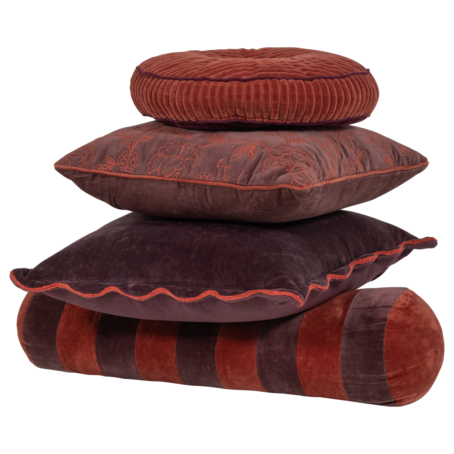 SOVA KISSIN VELVET ROSA/PAARS - 4ER SET
