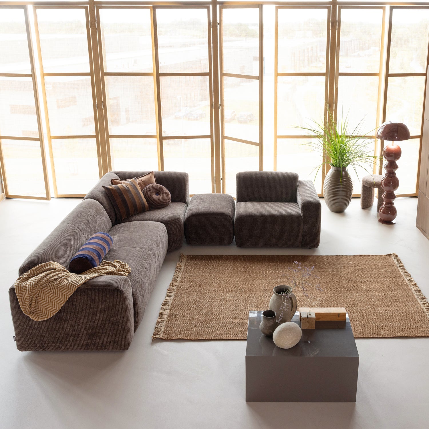 RUGLIO TEPPICH 170X240 CM WOLLE/JUTE BRAUN