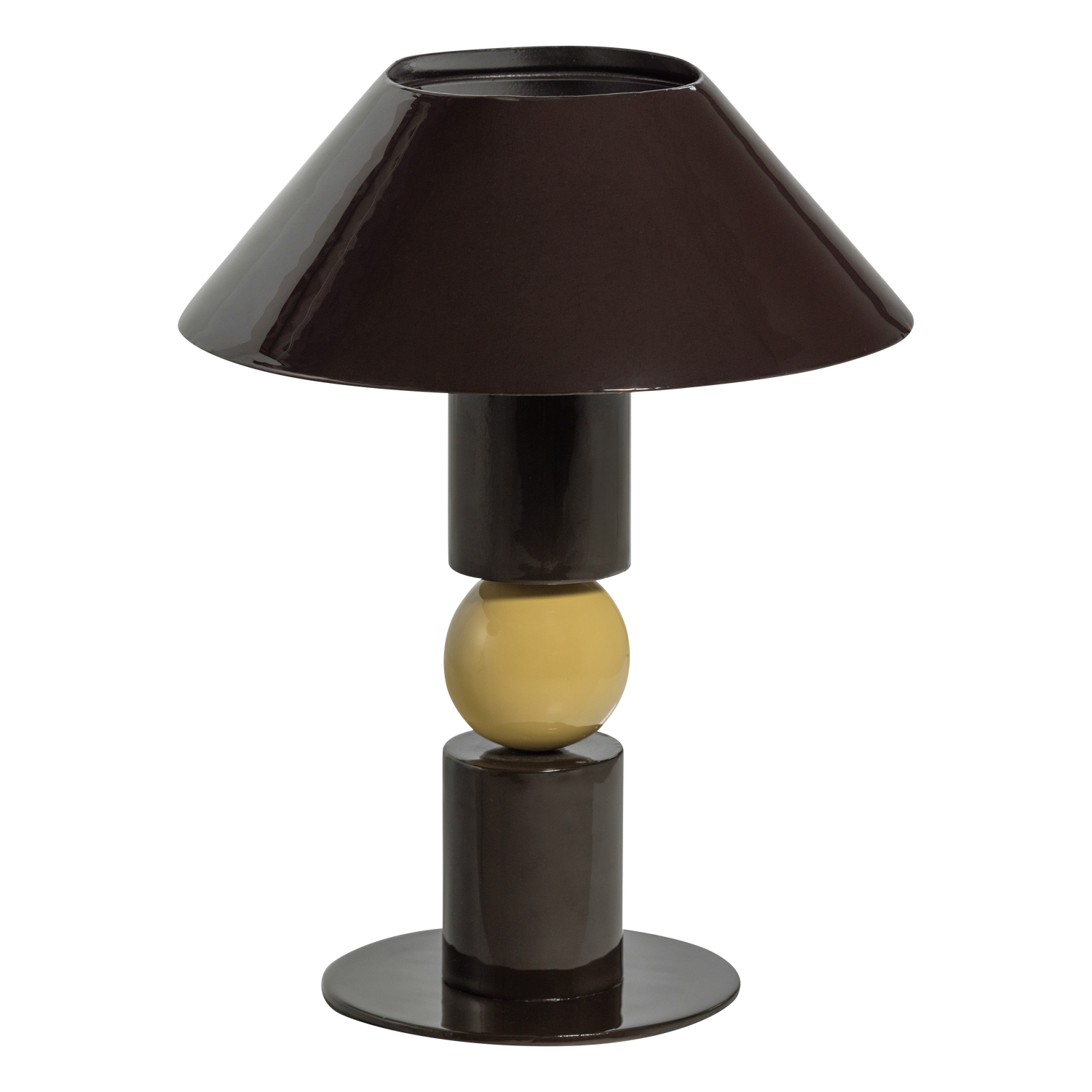 GLOWA TISCHLAMPE METALL HOCHGLANZ BRAUN/GELB