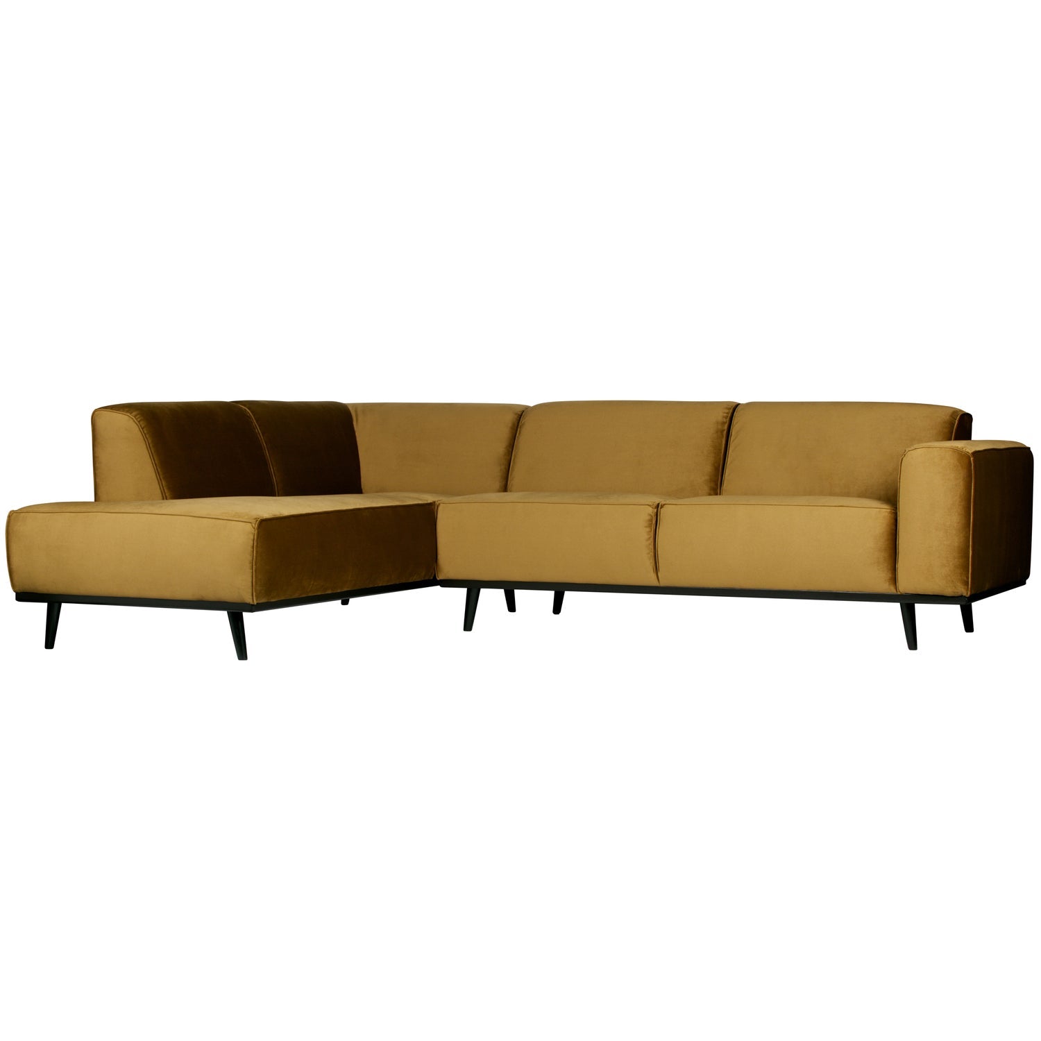 STATEMENT ECKCOUCH LINKEN VELVET HONINGGELB