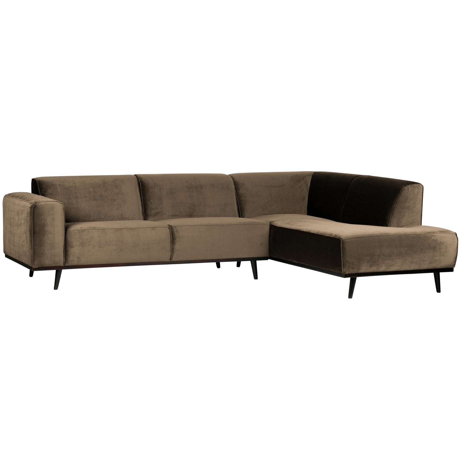 STATEMENT ECKCOUCH RECHTS VELVET TAUPE