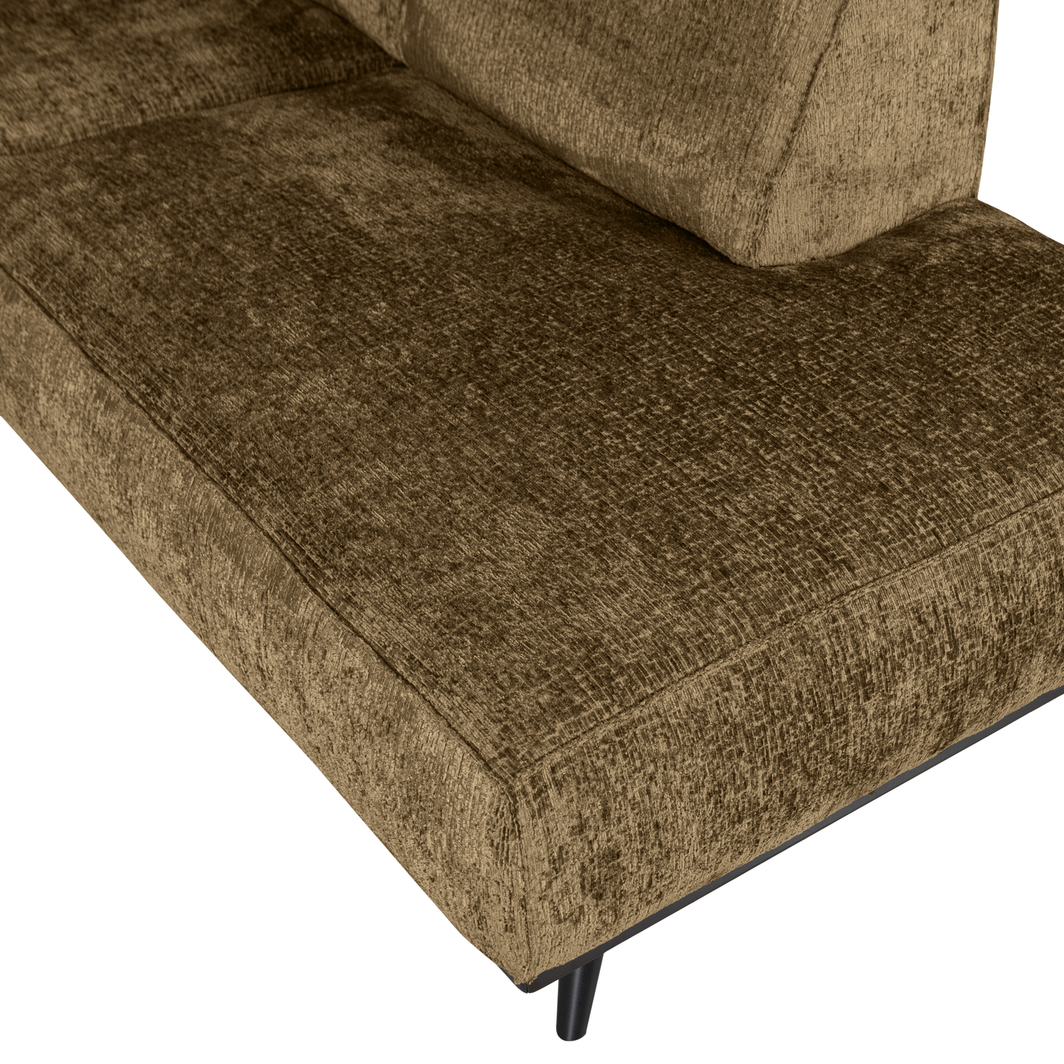 STATEMENT ECKCOUCH RECHTS STRUCTURE VELVET BRASS