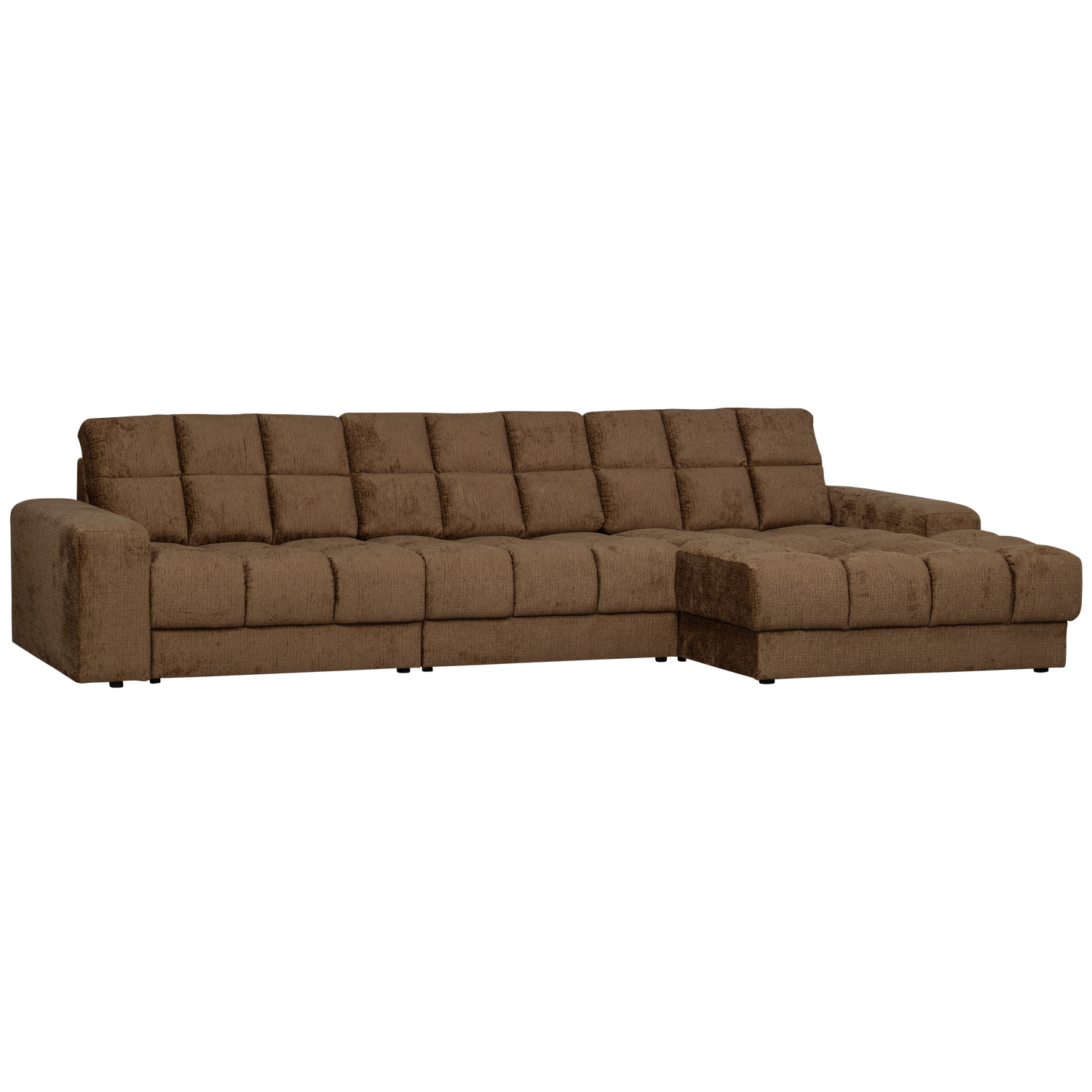 SECOND DATE CHAISE LONGUE RECHTS STRUKTUR SAMT BRASS