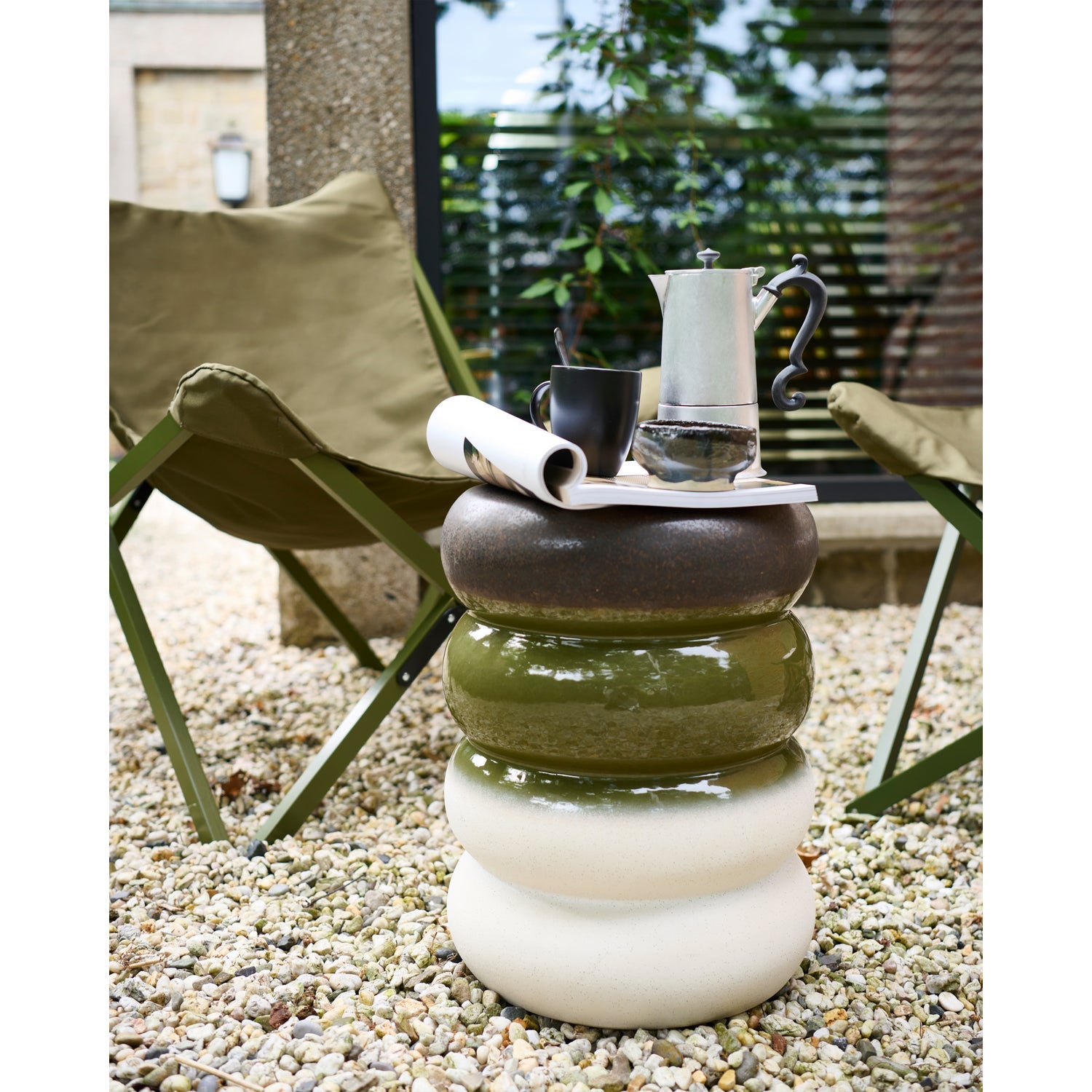 BULB BEISTELLTISCH KERAMIK GRUN MELANGE 44x34OCM