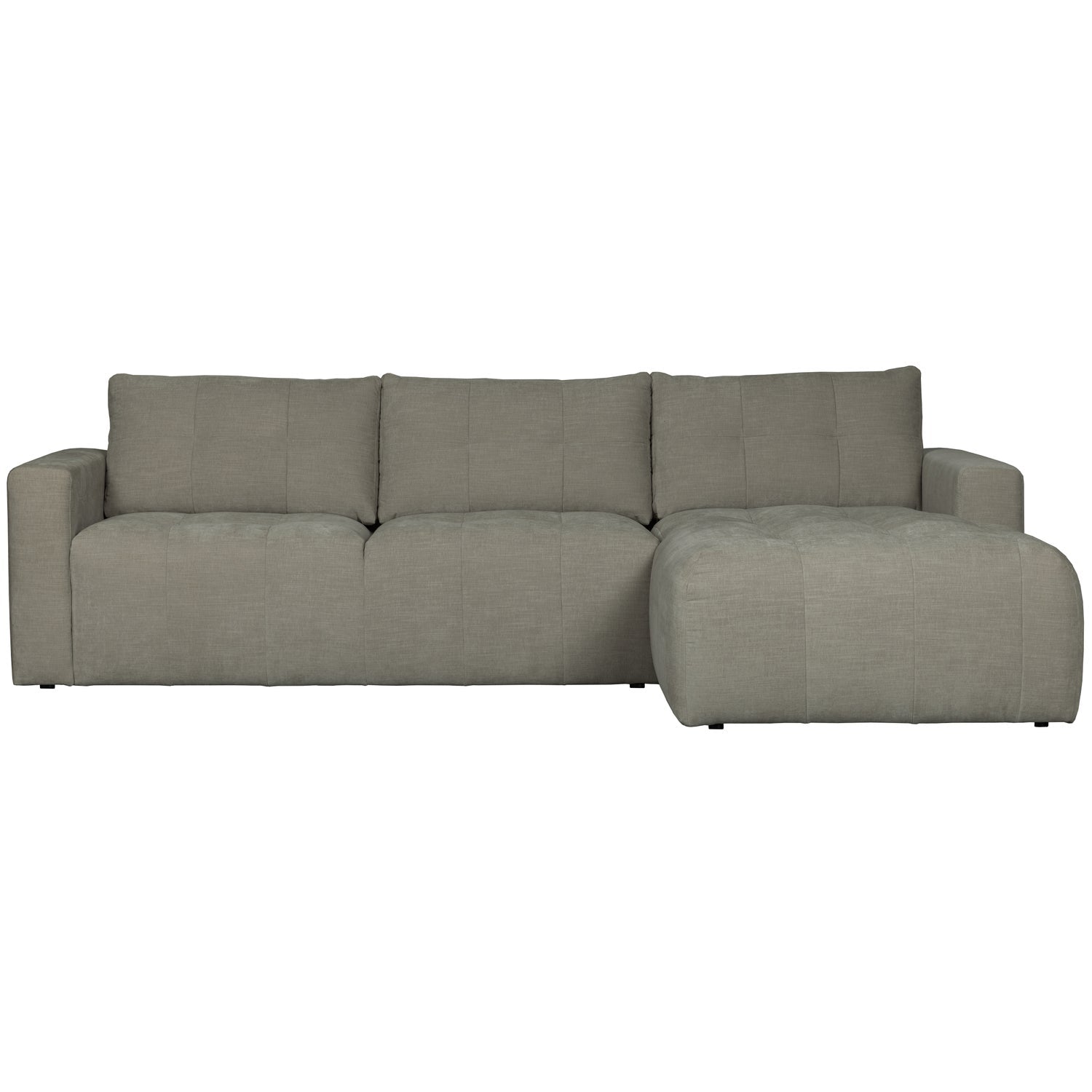 BAR CHAISE LONGUE GEWEBTER STOF RECHTS WARMGRAU