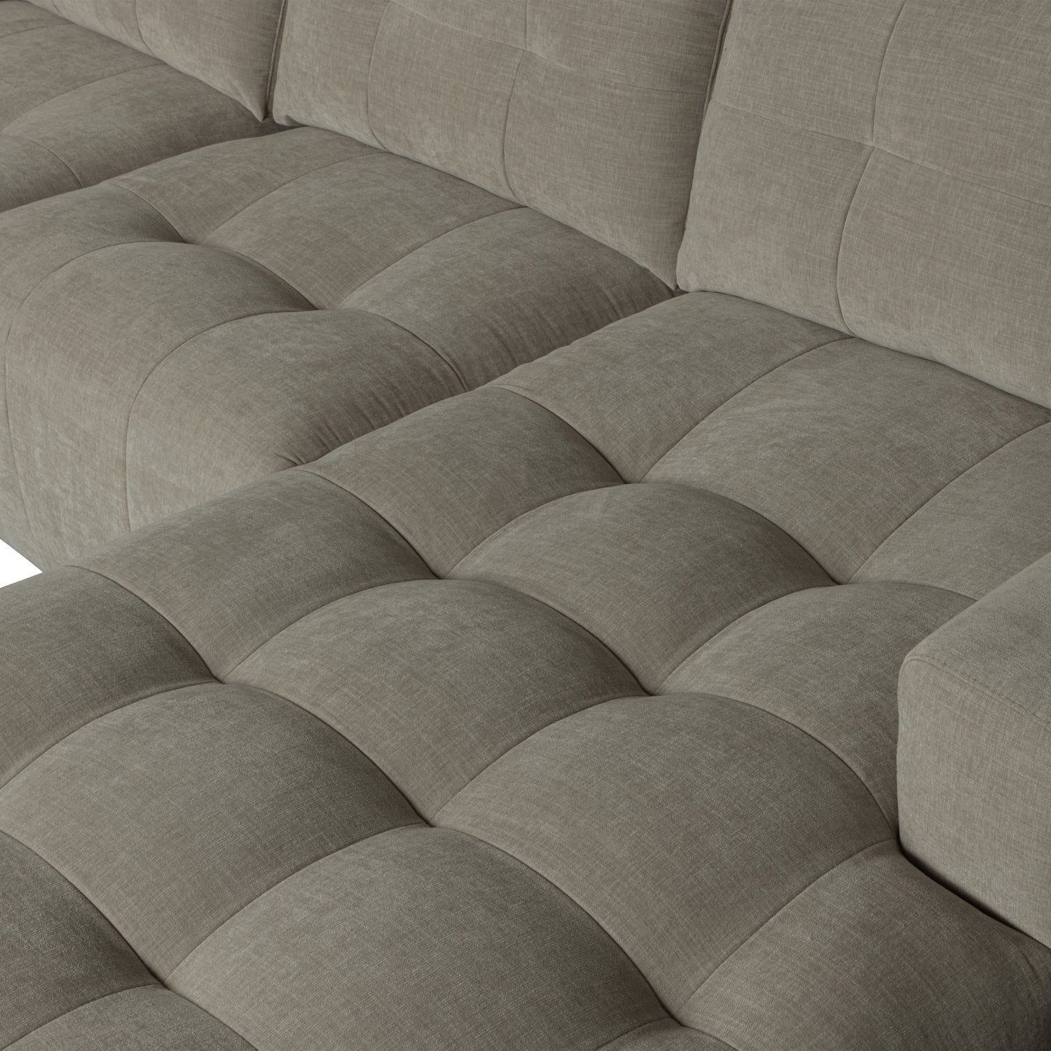 BAR CHAISE LONGUE GEWEBTER STOF RECHTS WARMGRAU