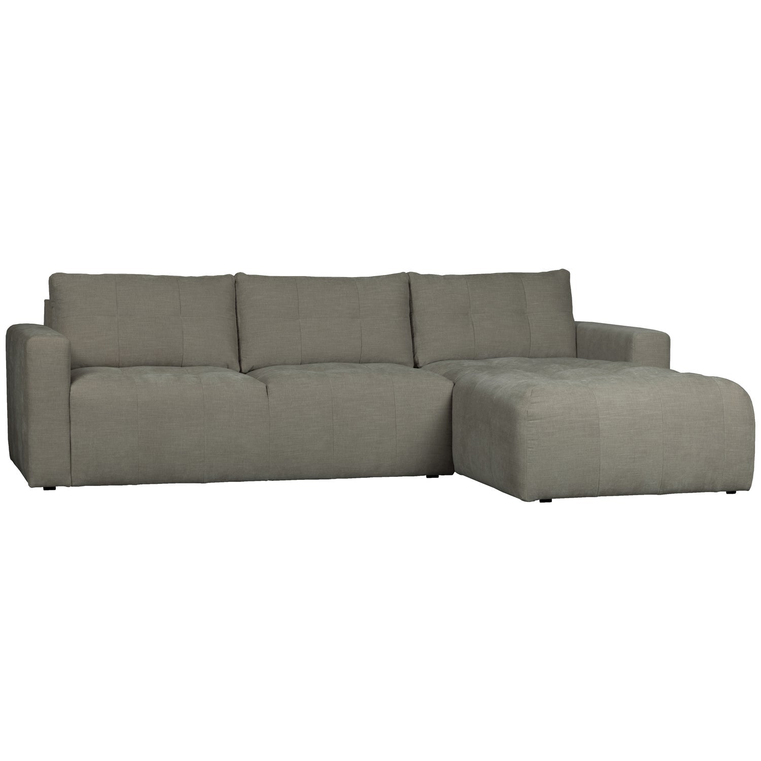 BAR CHAISE LONGUE GEWEBTER STOF RECHTS WARMGRAU