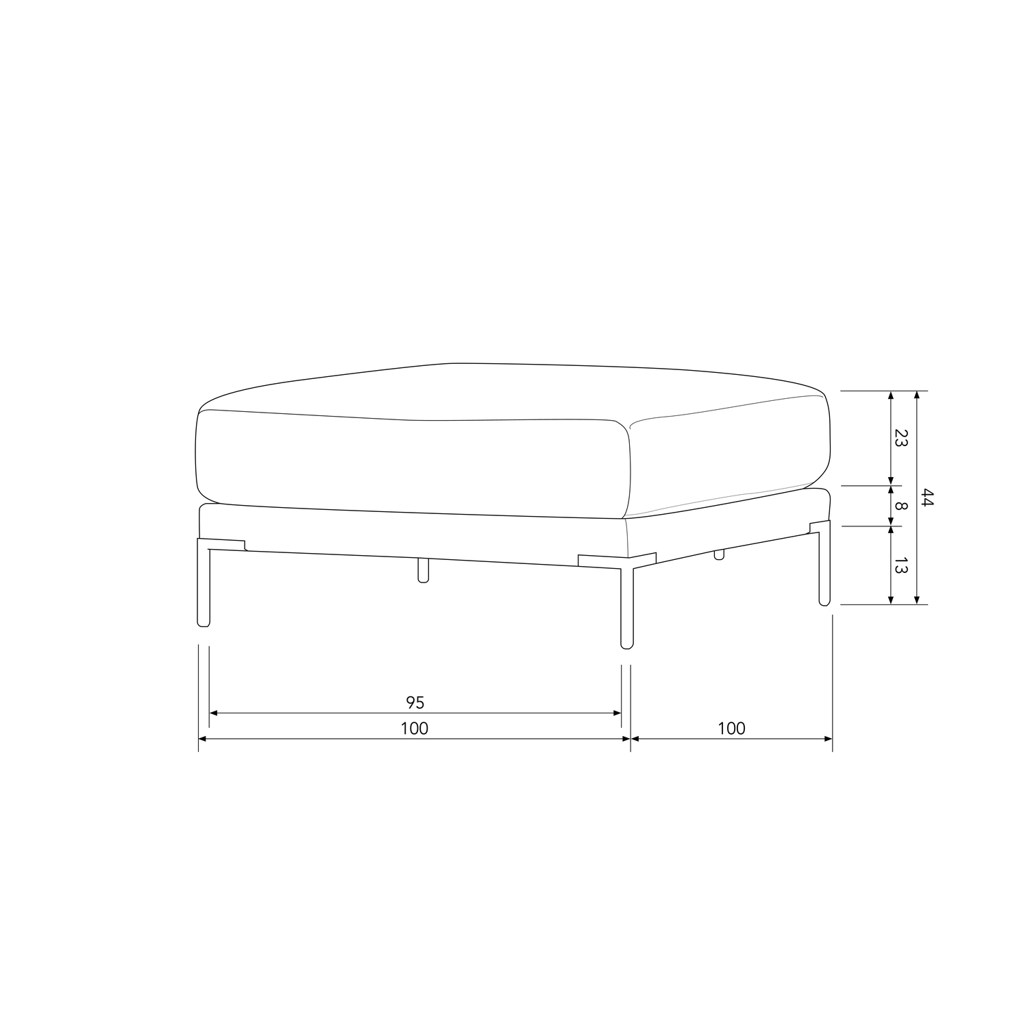 COUPLE HOCKER 100CM SAND