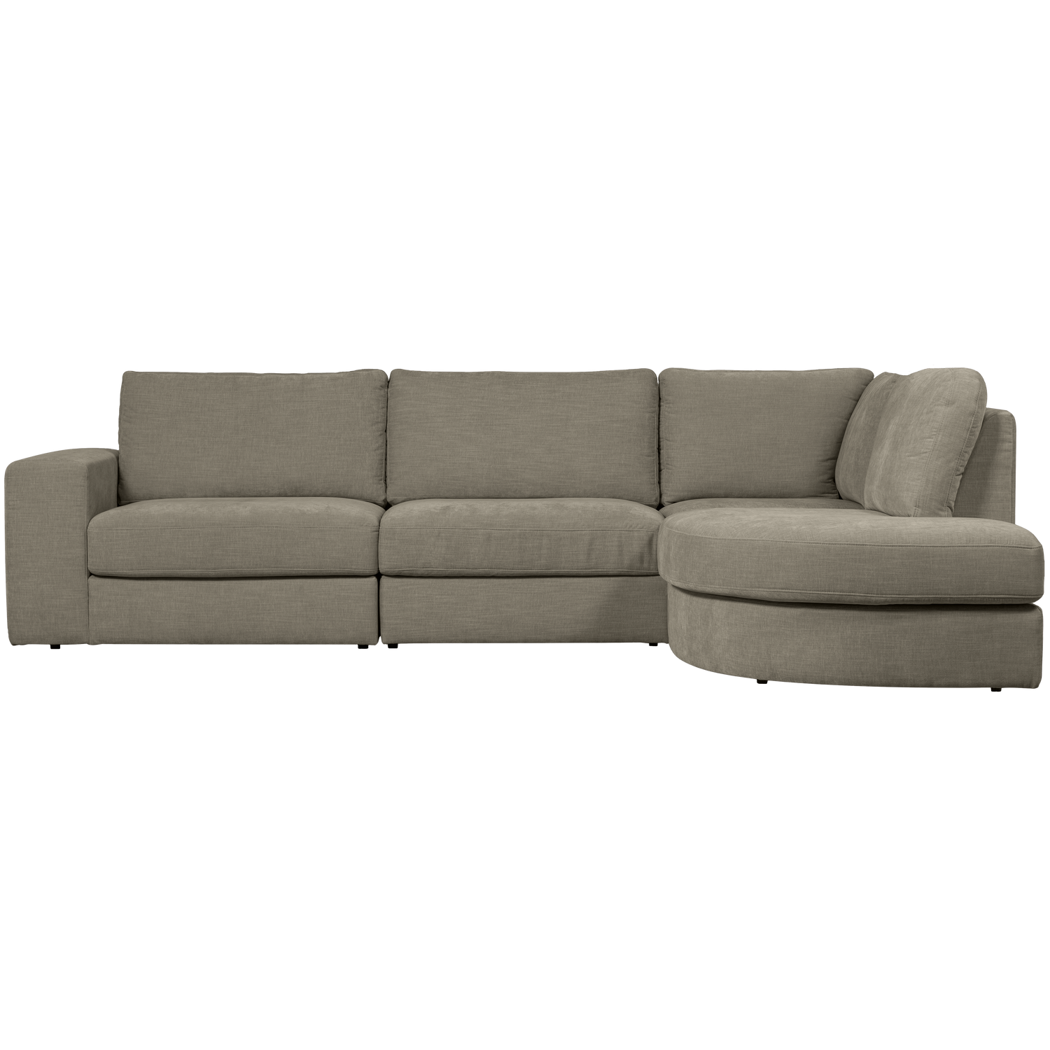 FAMILY ECKSOFA RUNDUNG RECHTS WARMGRAU