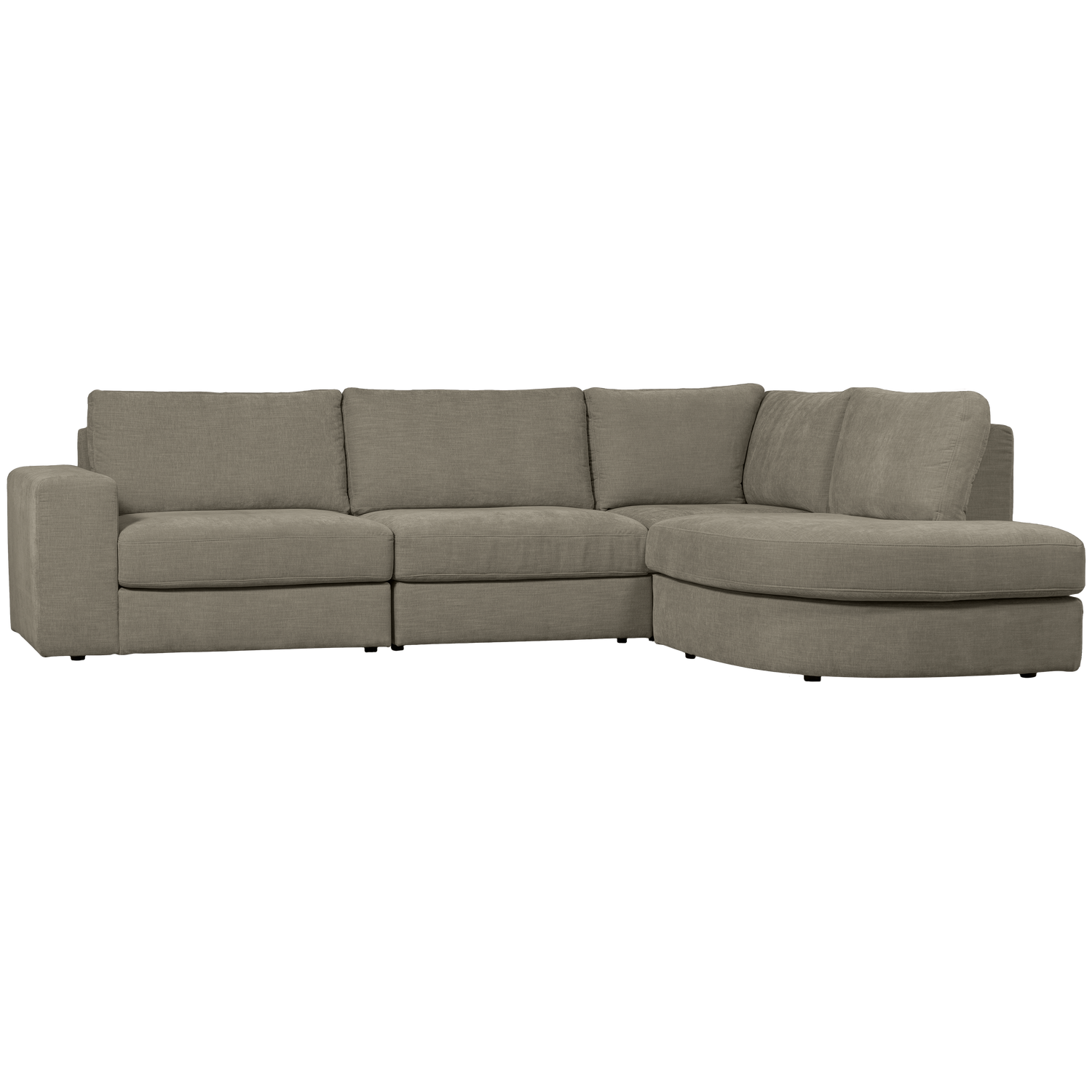 FAMILY ECKSOFA RUNDUNG RECHTS WARMGRAU