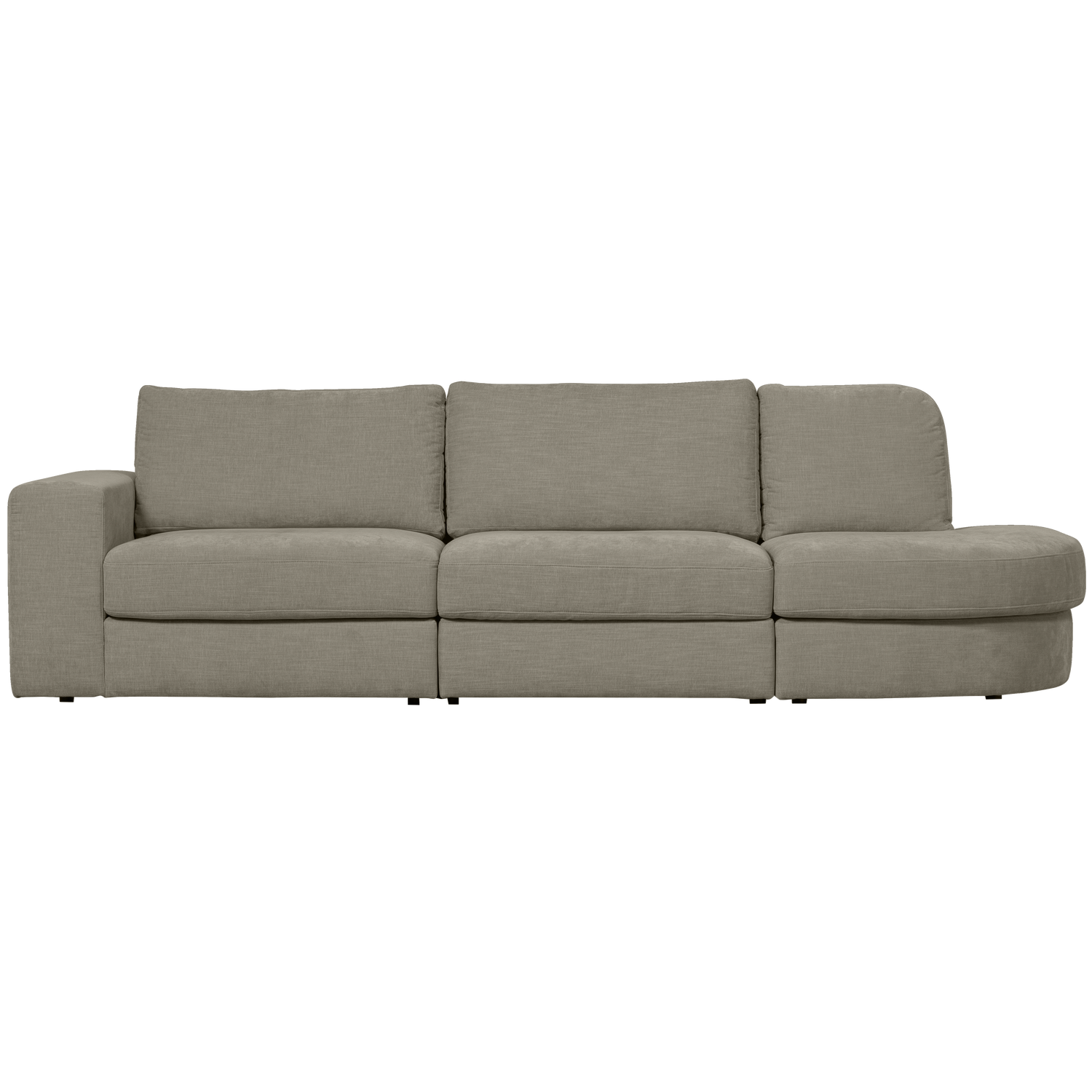 FAMILY 2,5-SITZER SOFA RUNDUNG RECHTS WARM GRAU