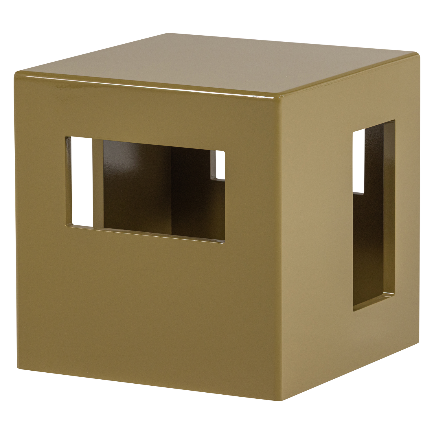 MODERN BEISTELLTISCH MDF HOLZ GLANZ HONIGGELB