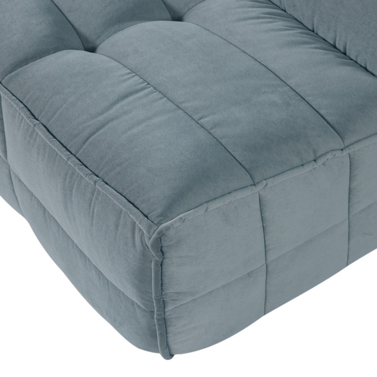 CLUSTER 3-SITZER SOFA SAMT TURQUOISE BLAU