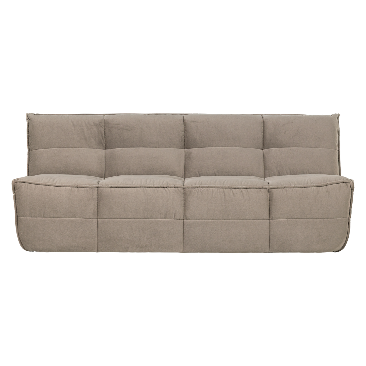 CLUSTER 3-SITZER SOFA SAMT WARMES TAUPE