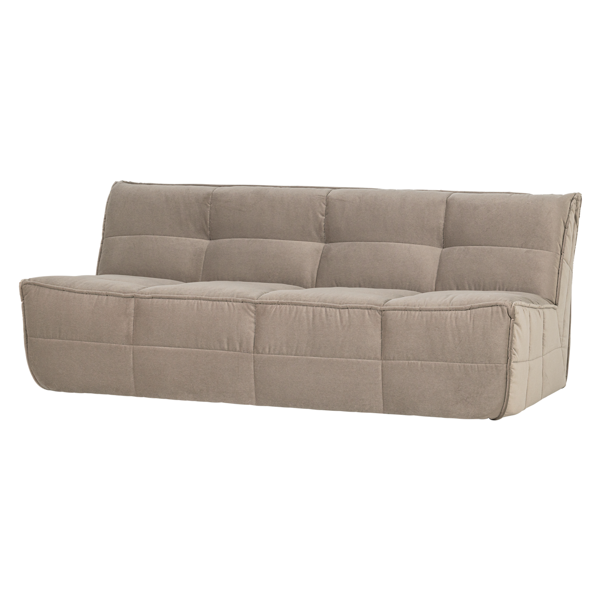 CLUSTER 3-SITZER SOFA SAMT WARMES TAUPE