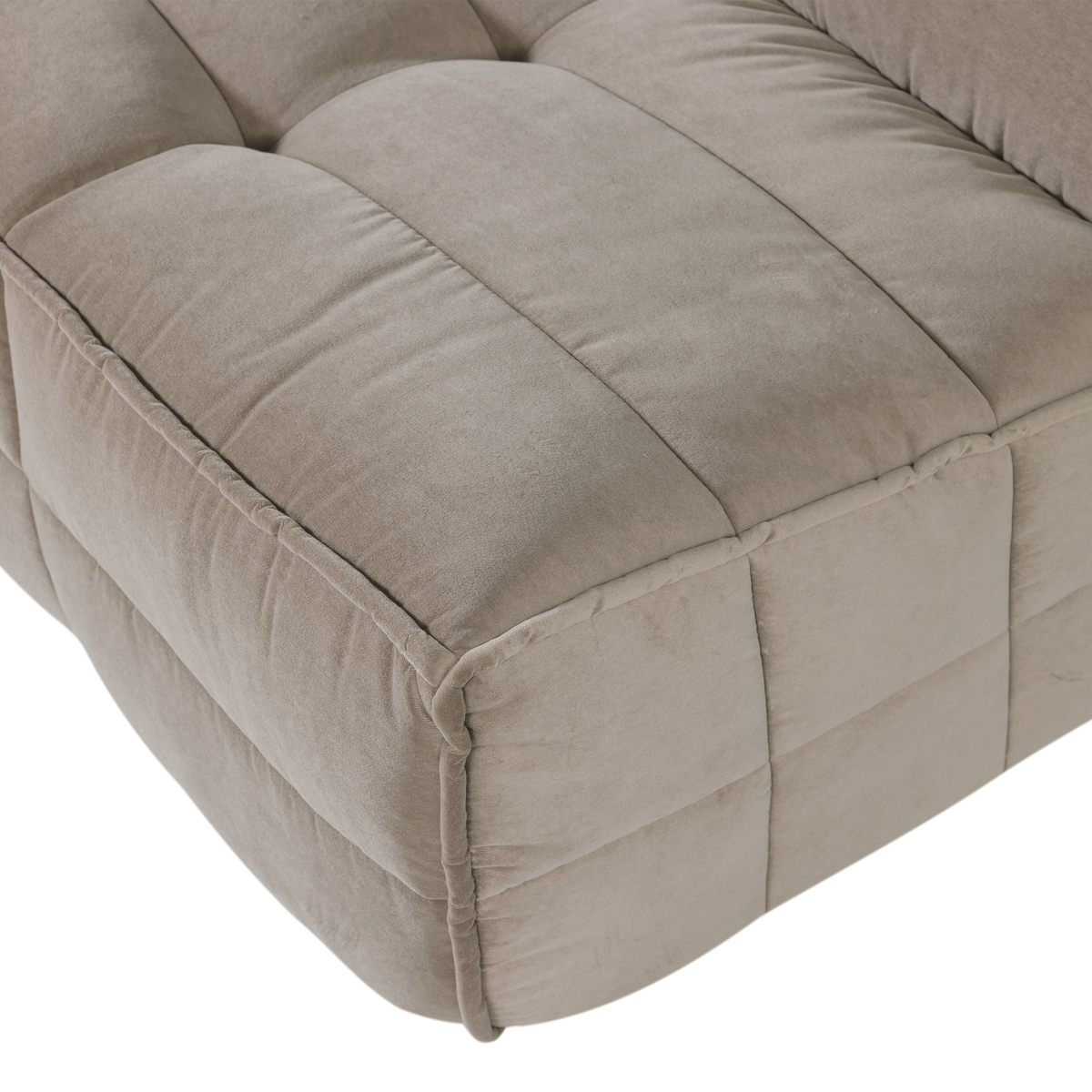 CLUSTER 3-SITZER SOFA SAMT WARMES TAUPE
