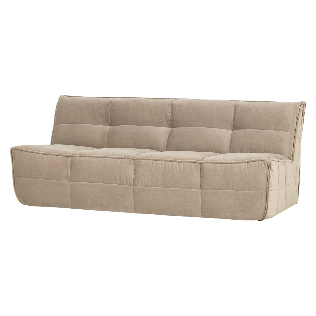 CLUSTER 3-SITZER SOFA SAMT SOFT BEIGE
