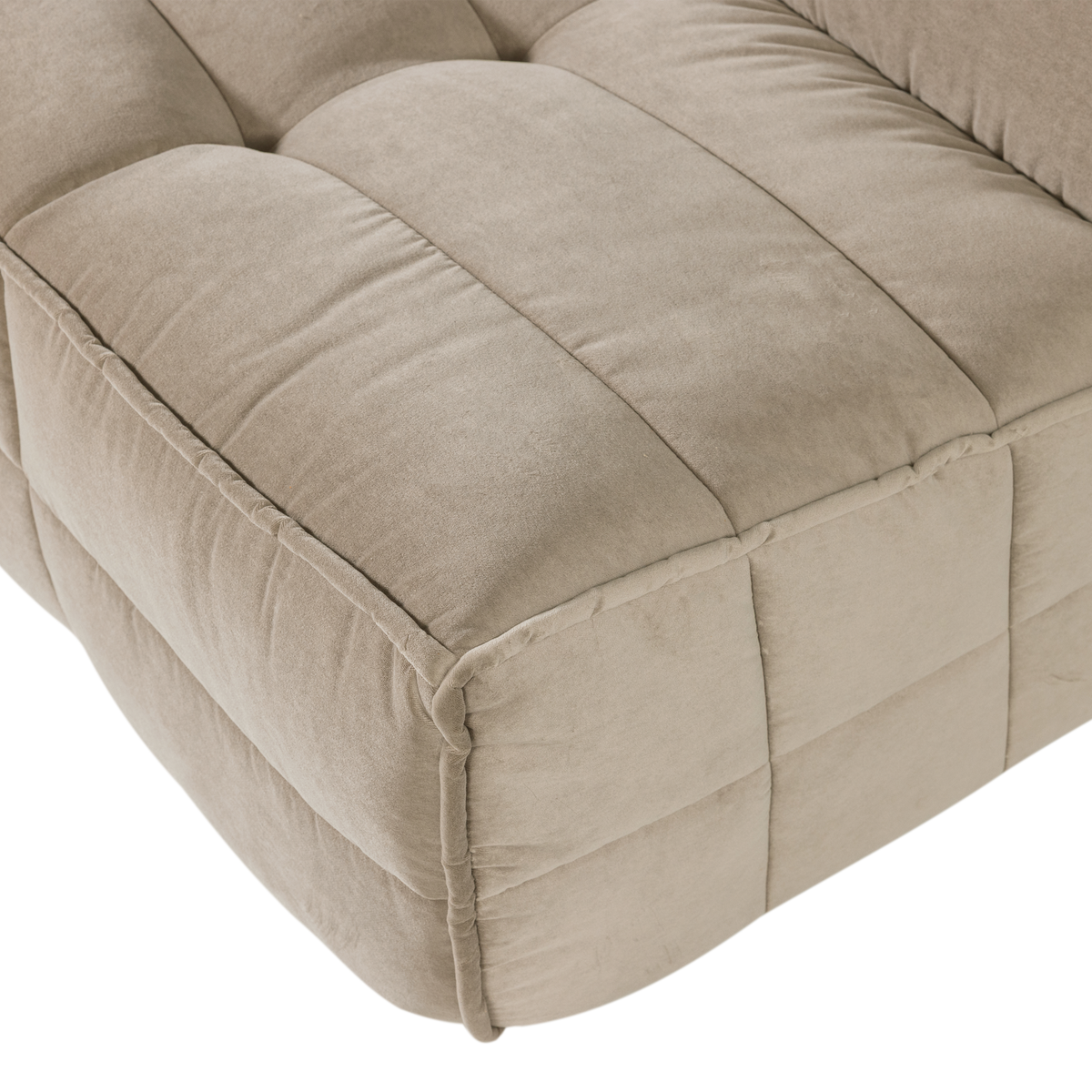 CLUSTER 3-SITZER SOFA SAMT SOFT BEIGE