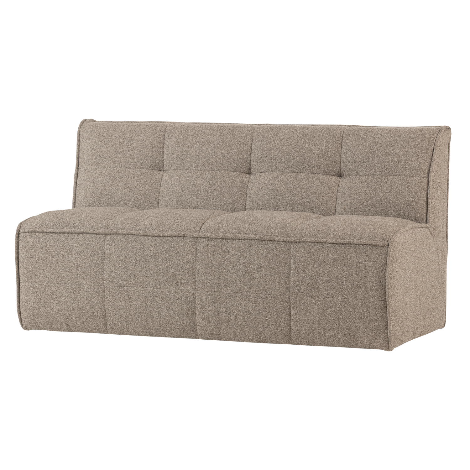 CLUSTER ESSBANK MIT RÜCKENLEHN BOUCLE KHAKI BRAUN