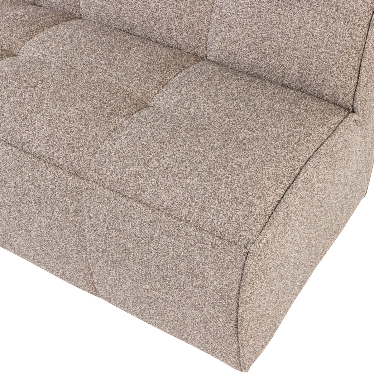 CLUSTER ESSBANK MIT RÜCKENLEHN BOUCLE KHAKI BRAUN