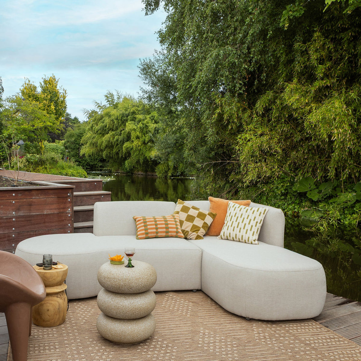 CHIOS GARTEN LOUNGE SET RECHTS NATUR