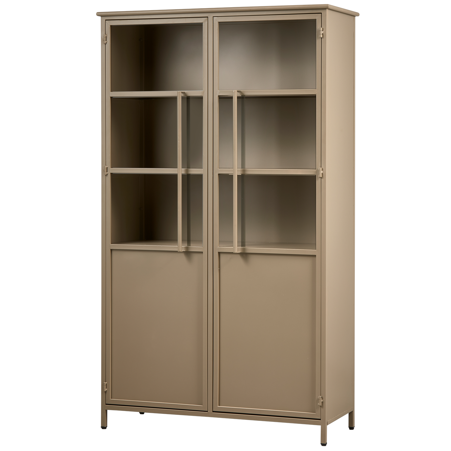 EXHIBIT VITRINE SCHRANK METALL KHAKI