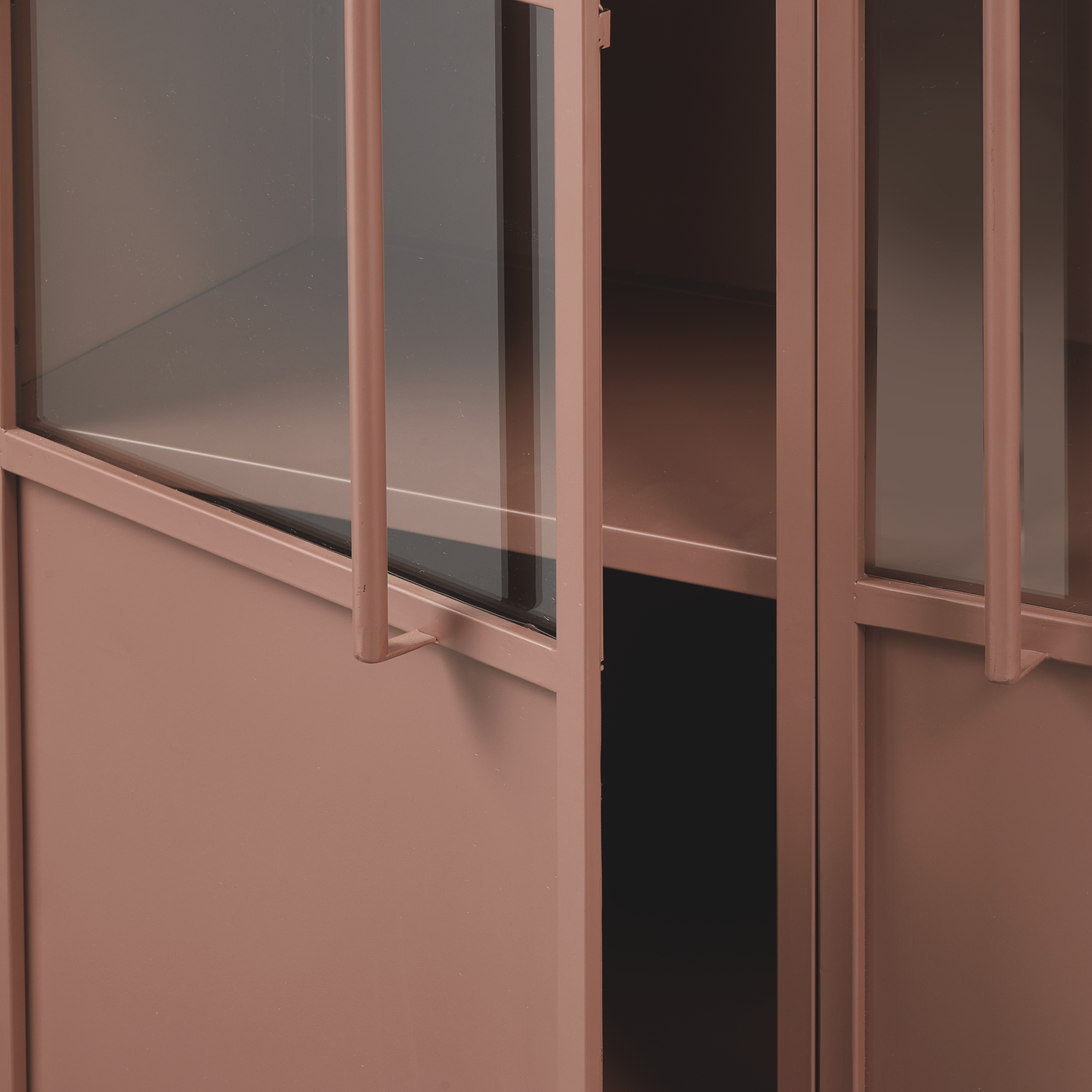 EXHIBIT VITRINE SCHRANK METALL TAN