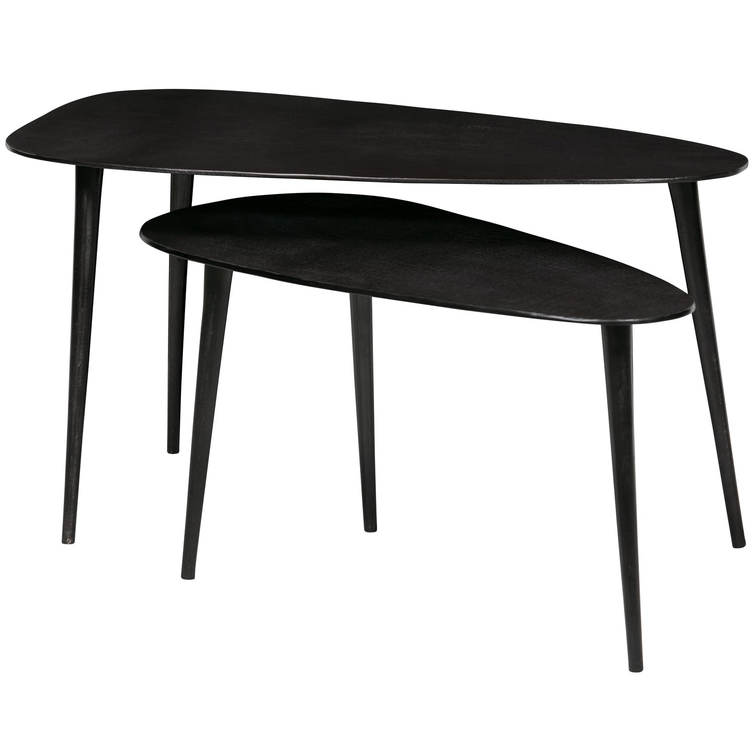 2ER SET - TRIANGLE BEISTELLTISCH METALL SCHWARZ NICKEL