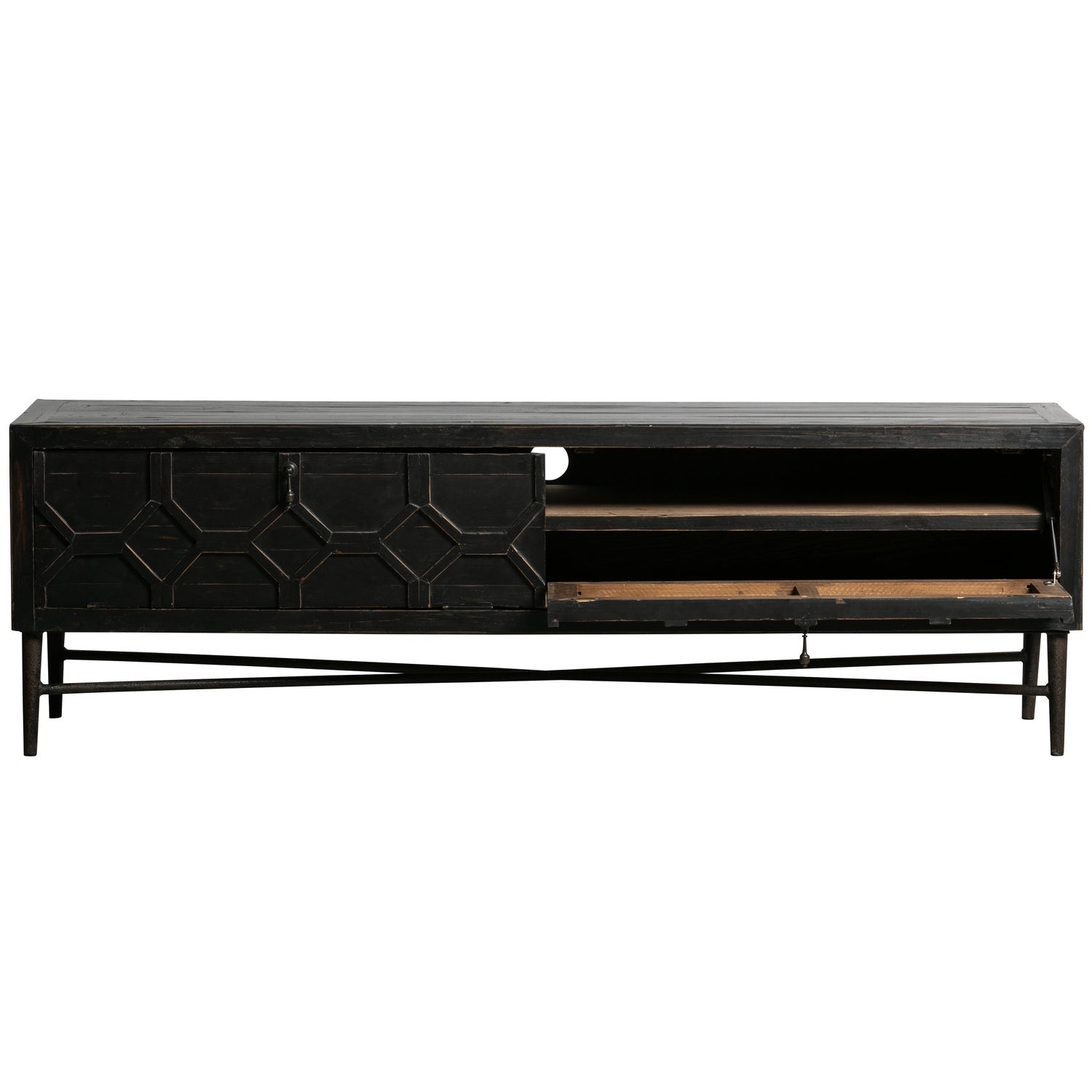 BEQUEST TV-MOBEL HOLZ SCHWARZ 160 CM