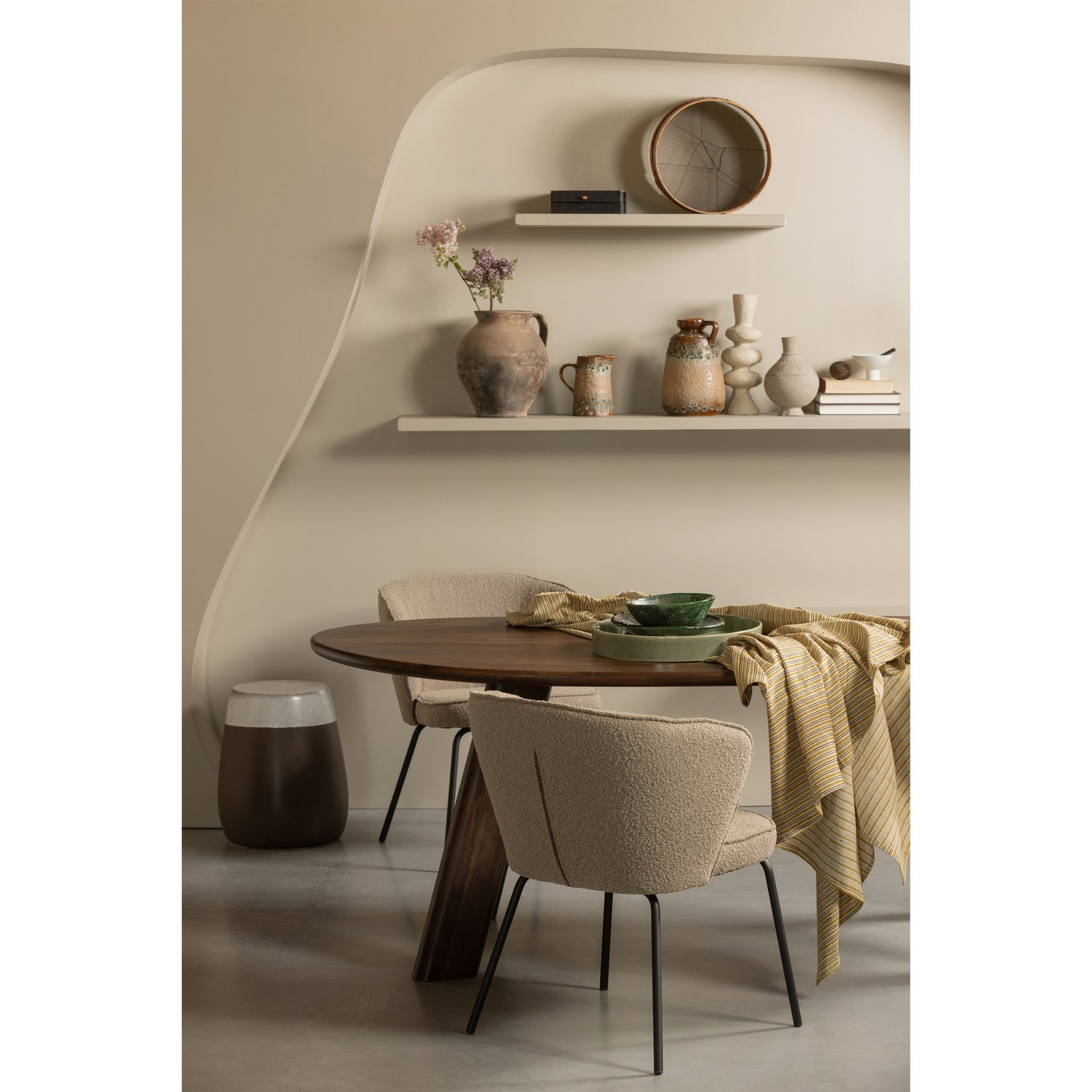 ADMIT ESSZIMMERSTUHL BOUCLE BEIGE