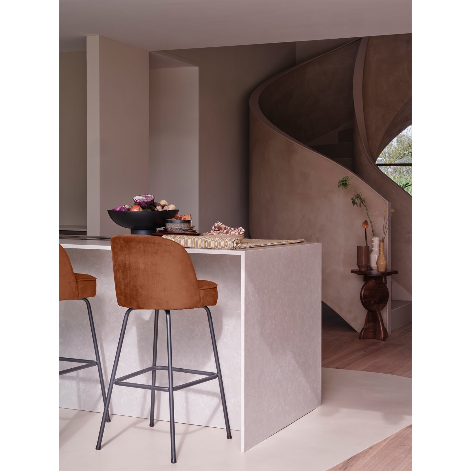 VOGUE BARHOCKER 80CM SAMT RUST