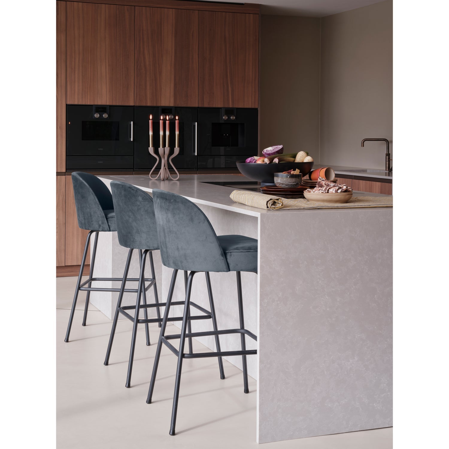 VOGUE BARHOCKER 80CM SAMT TEAL