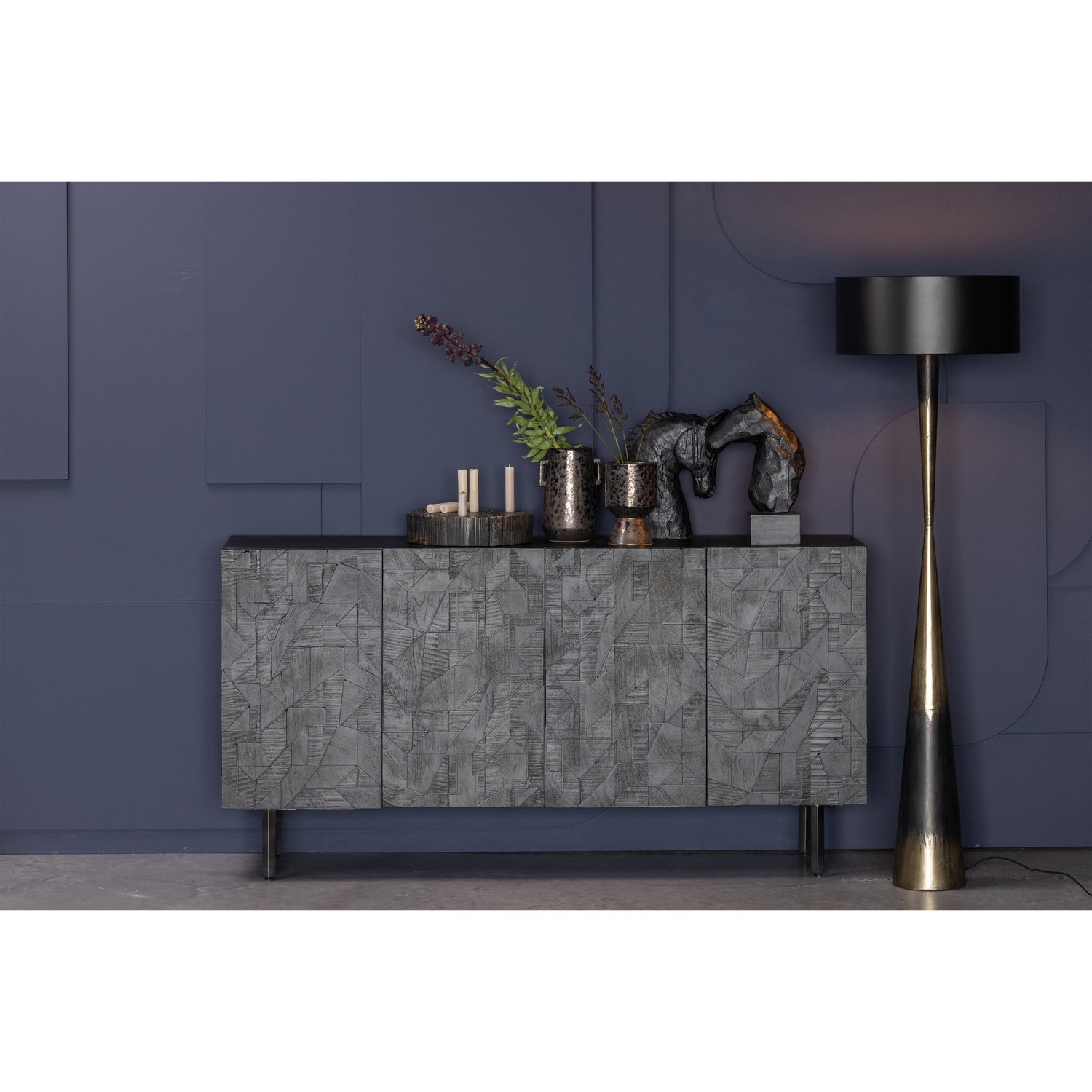 COUNTER KOMMODE HOLZ SCHWARZ