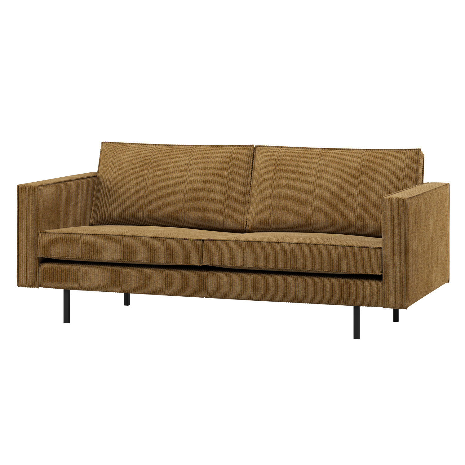 RODEO 2,5-SITZER SOFA GERIPPTER STOFF HONIGGELB