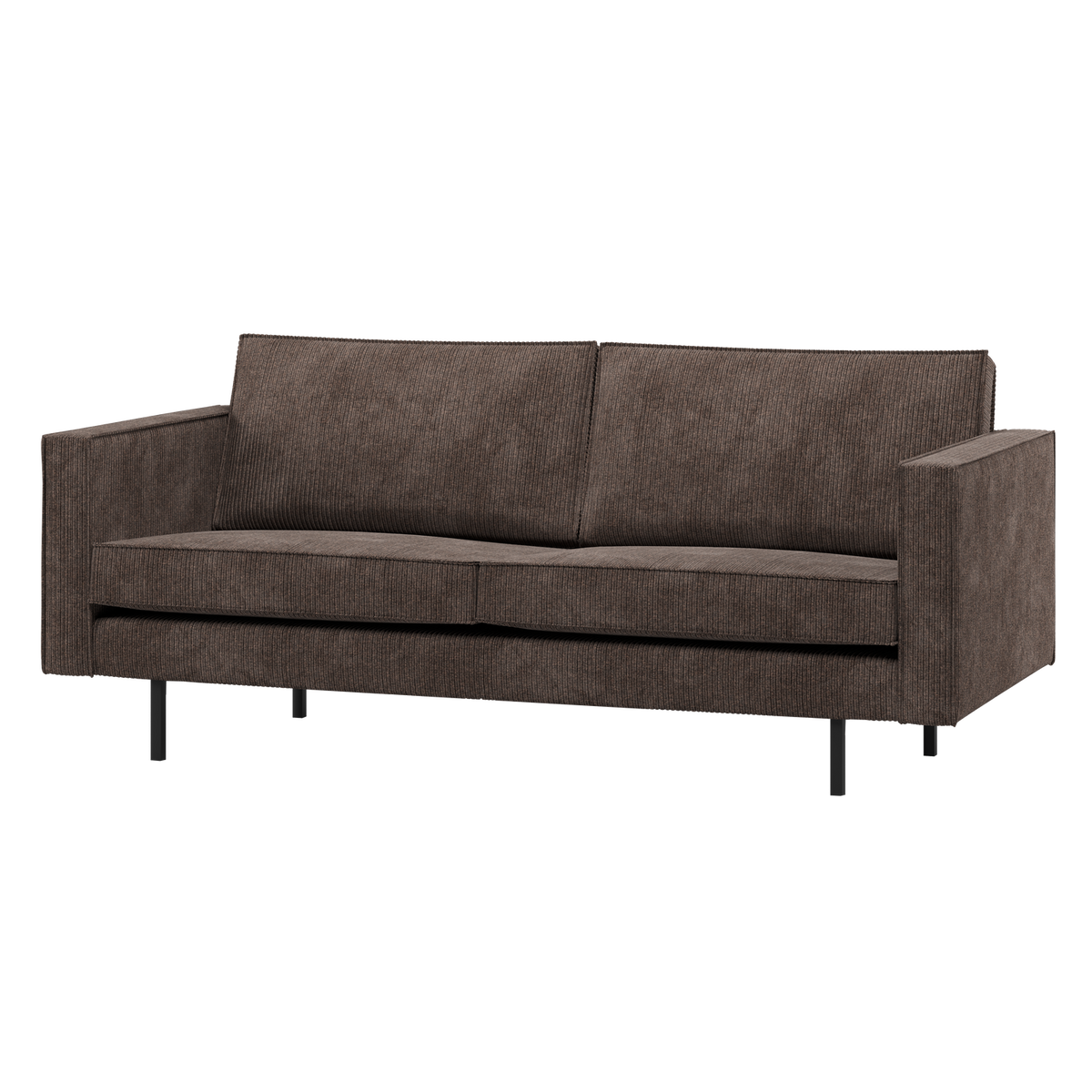RODEO 2,5-SITZER SOFA GERIPPTER STOFF BRAUN