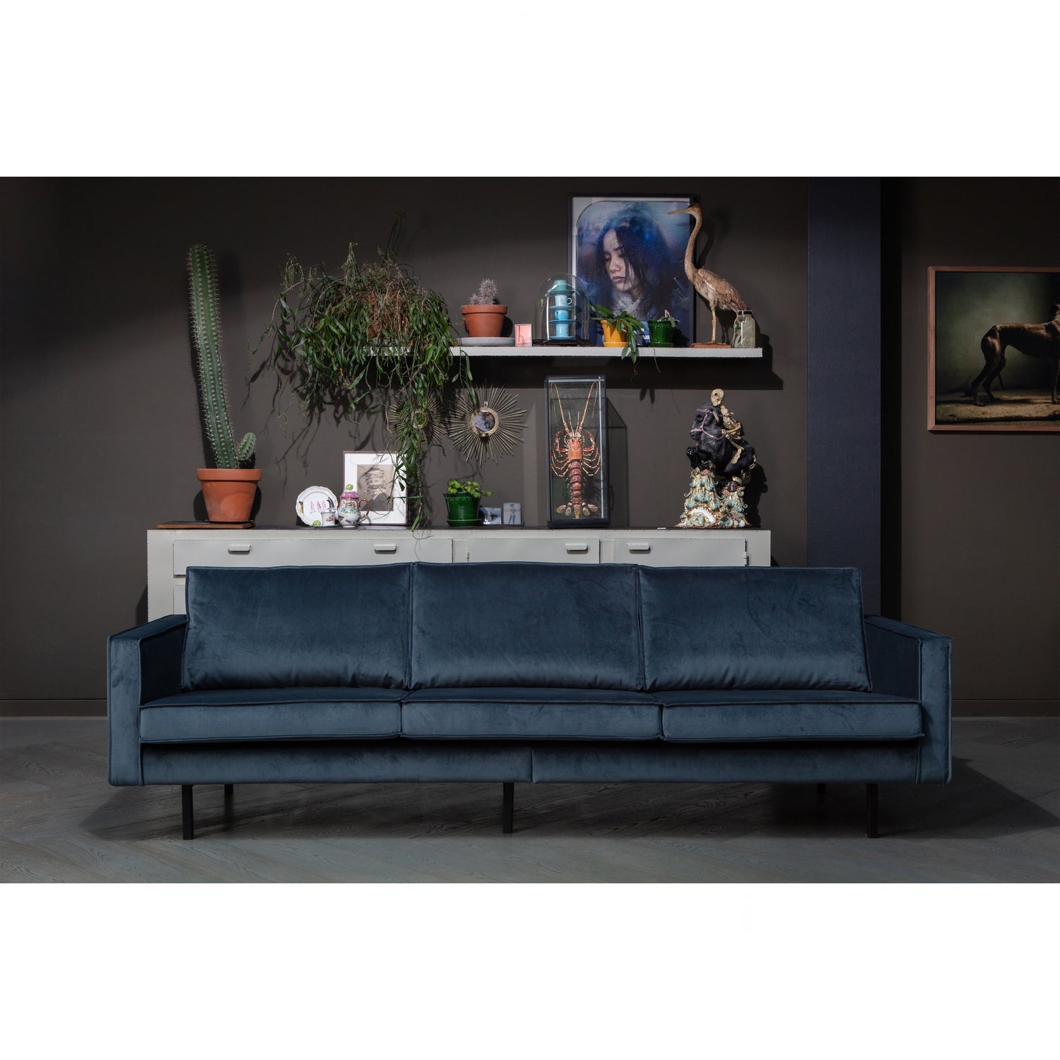 RODEO SOFA 3 SEATER VELVET TEAL
