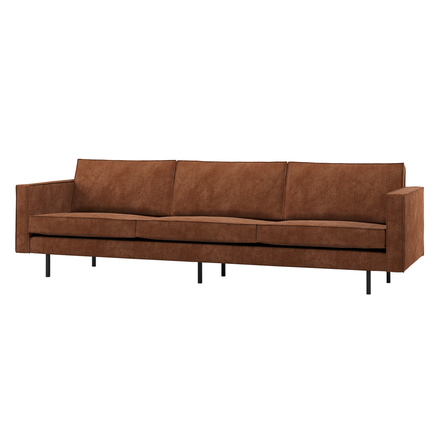 RODEO SOFA 3-SITZER GERIPPTER ROSTBRAUN