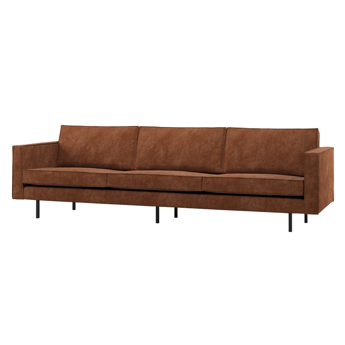 RODEO SOFA 3-SITZER GERIPPTER ROSTBRAUN