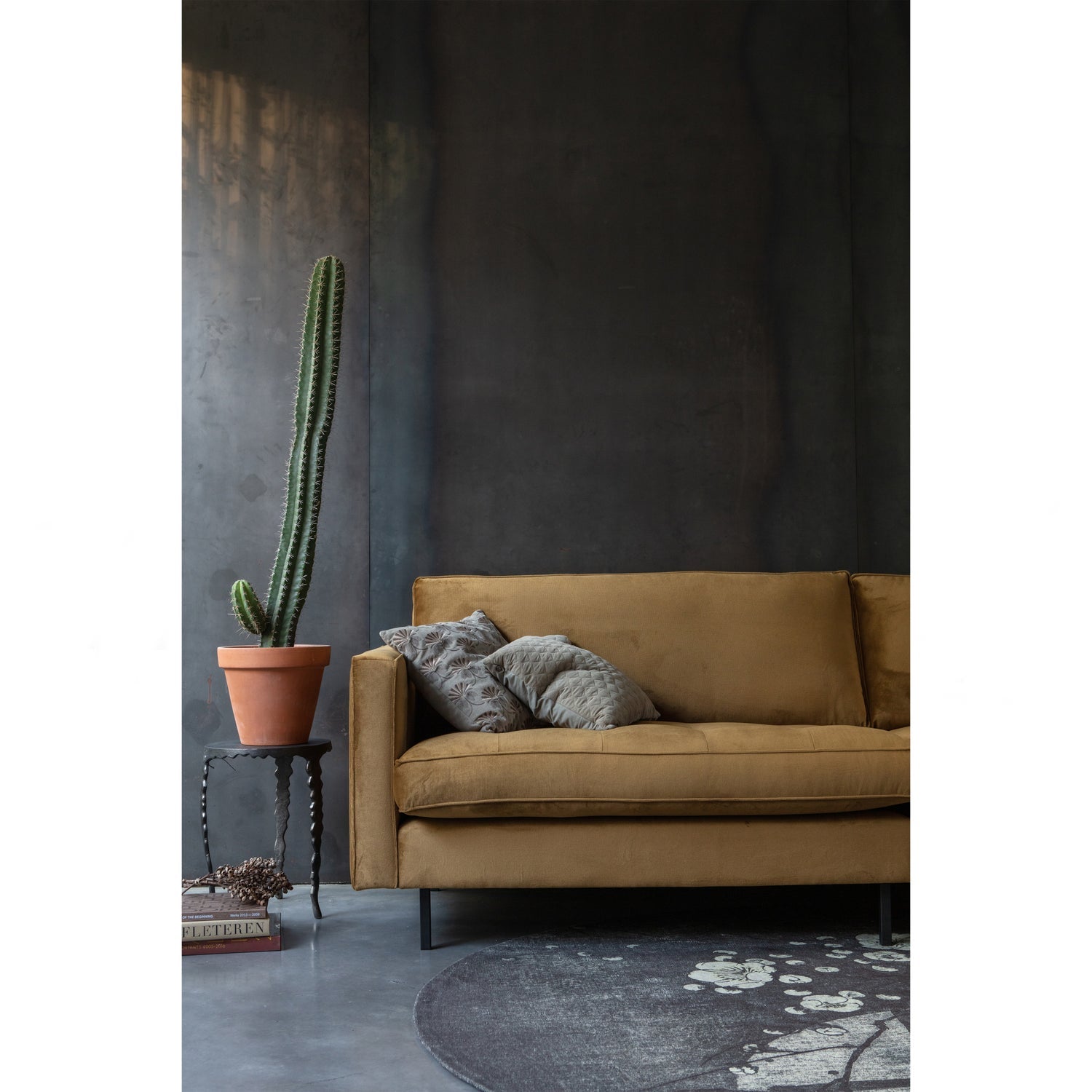 RODEO CLASSIC SOFA 3-SEATER VELVET HONEY YELLOW