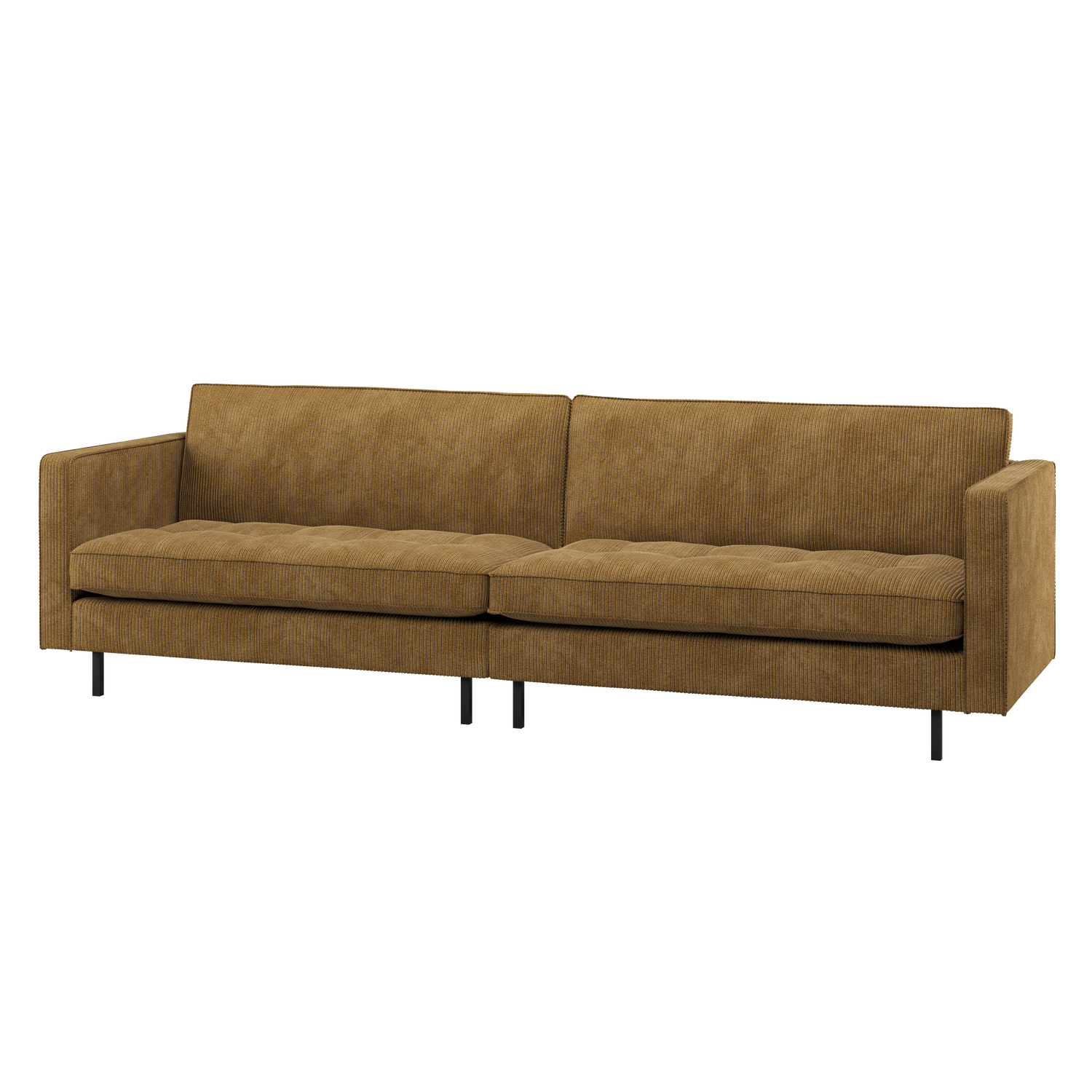 RODEO CLASSIC 3-SITZER SOFA GERIPPTER STOFF HONINGELB