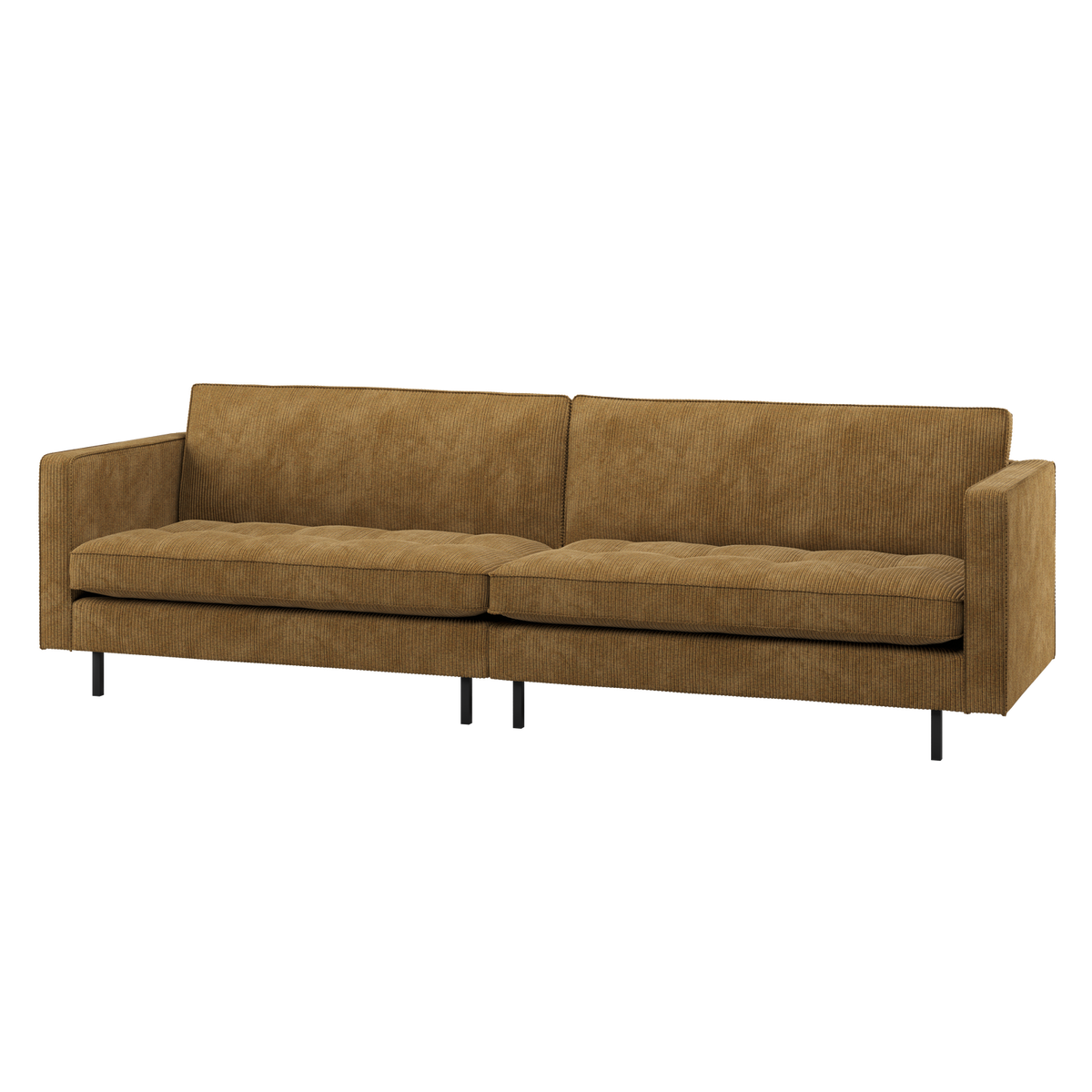 RODEO CLASSIC 3-SITZER SOFA GERIPPTER STOFF HONINGELB